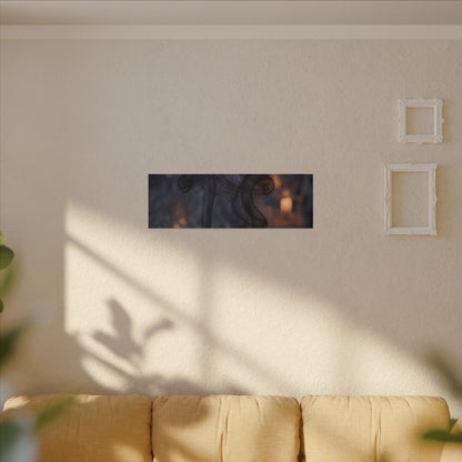 Incense Smoke Winter Canvas Art | Dark Japandi Sophisticated Design