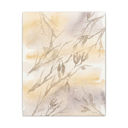 Shadow Play Winter Canvas Art | Japandi Warm Design