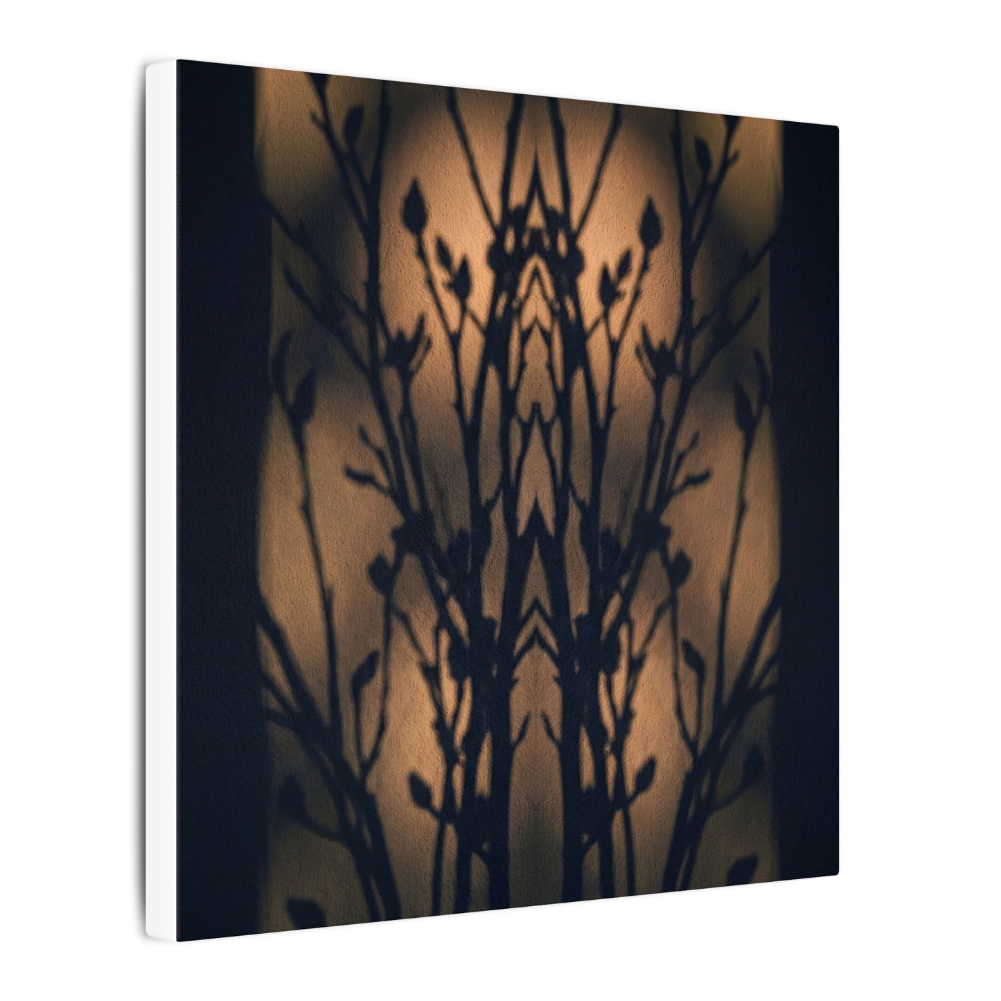 Dark Japandi Shadow Play in Golden Hour | Shadow Zen Canvas Art