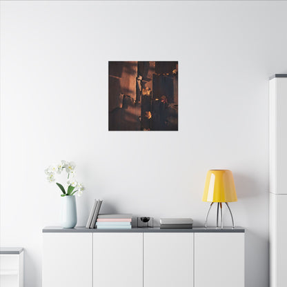 Seijaku Rust Patina Canvas Art - Dark Japandi Shadow Zen