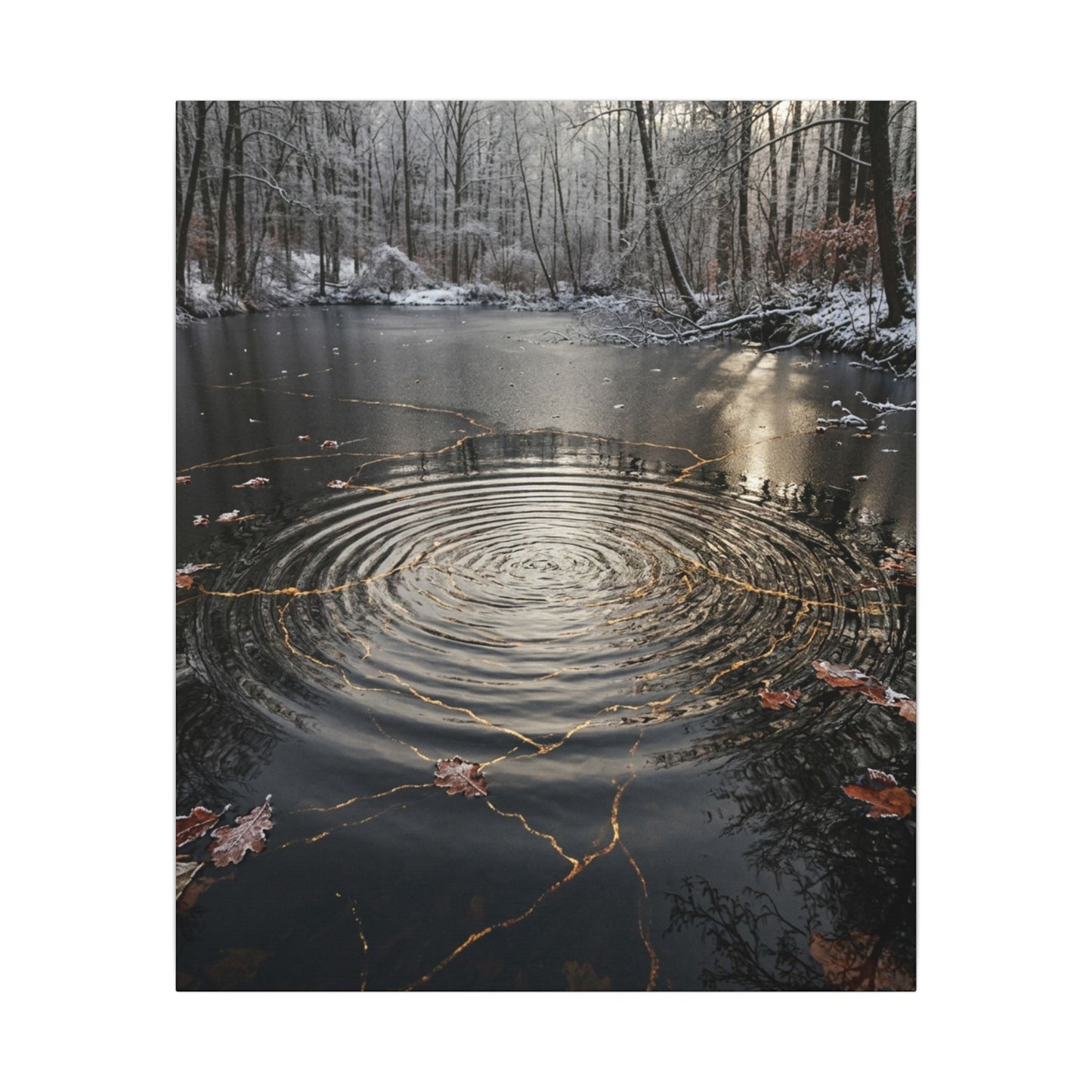 Water Ripple Broken Beauty Canvas Art | Artful Kintsugi Art