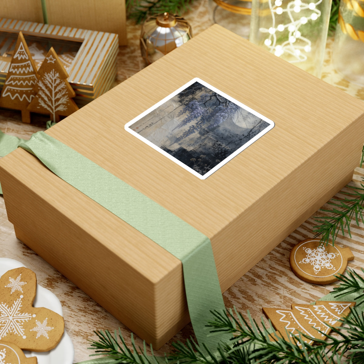 Wisteria Winter Sticker | Japandi Neutral Design