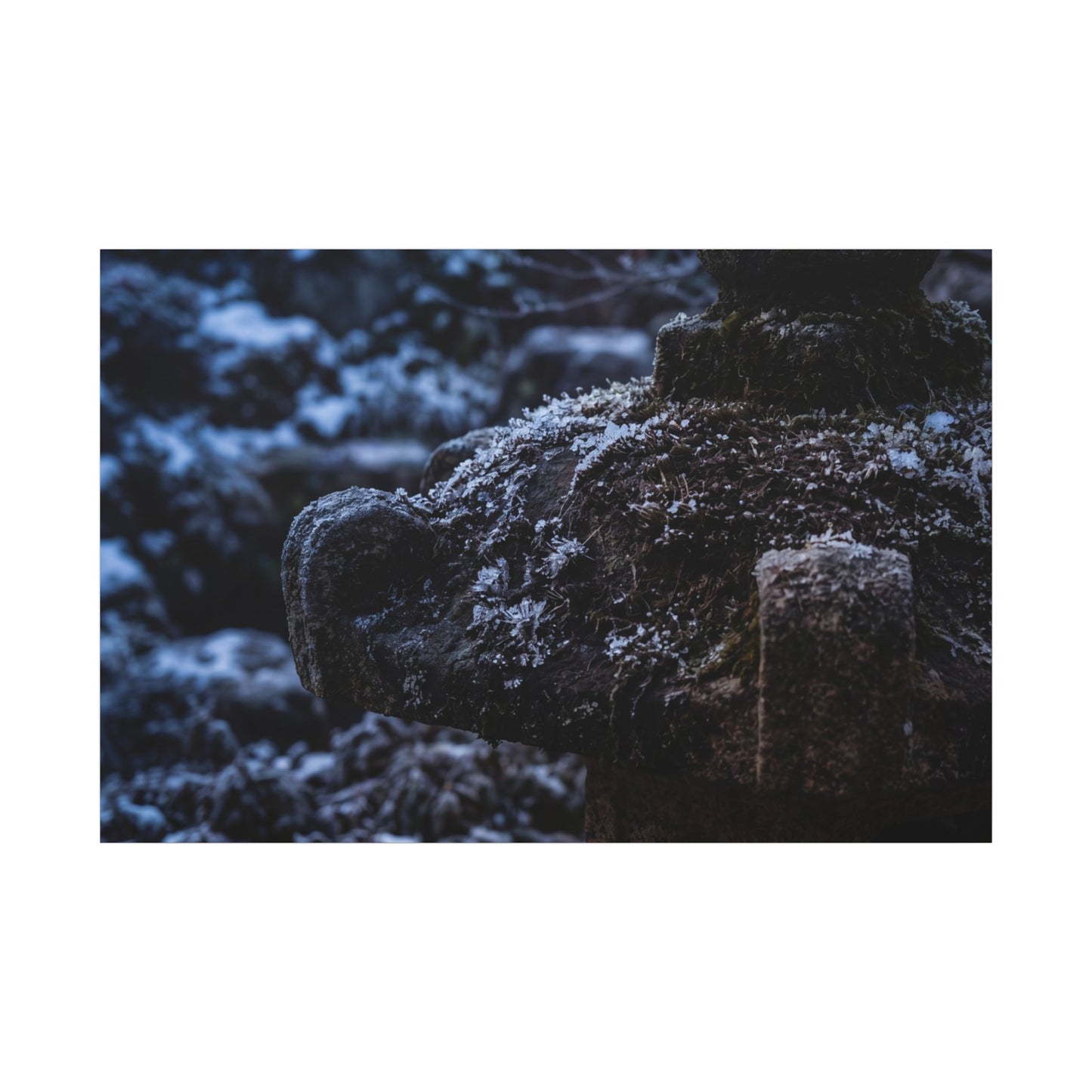 Moody Stone Lantern Canvas Art - Shadow Zen Dark Japandi
