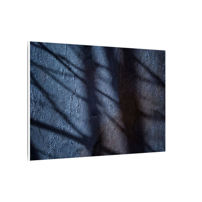 Dark Japandi Shadow Play in Moonlight | Moody Minimal Canvas Art
