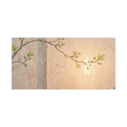Warm Shoji Screen Canvas Art - Minimal Line Japandi