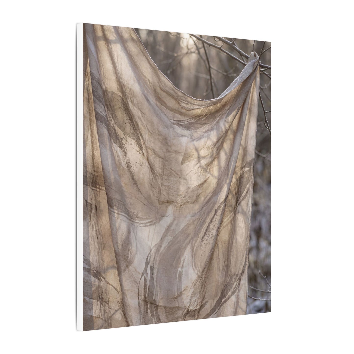 Ma Silk Drape Canvas Art - Japandi Japanese Pattern