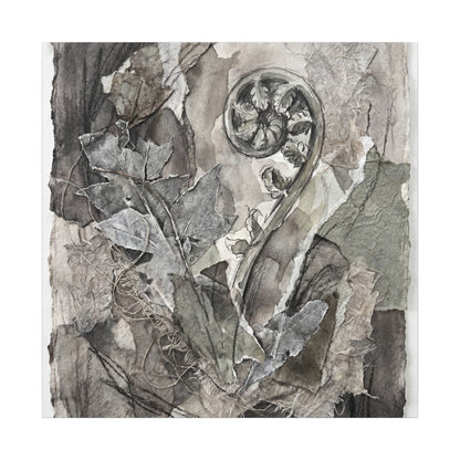 Japandi Fern Unfurling in Overcast | Texture Canvas Art