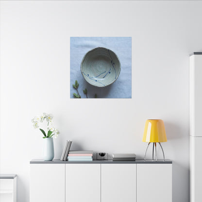 Spring Ceramic Bowl Minimal Line Canvas Art | Warm Decor