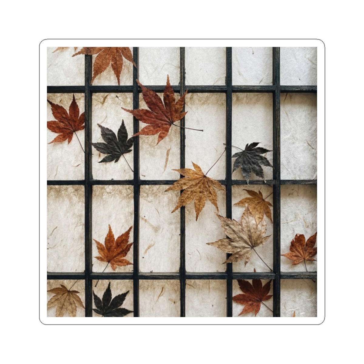 Autumn Shoji Screen Texture Sticker | Neutral Decor Art Print