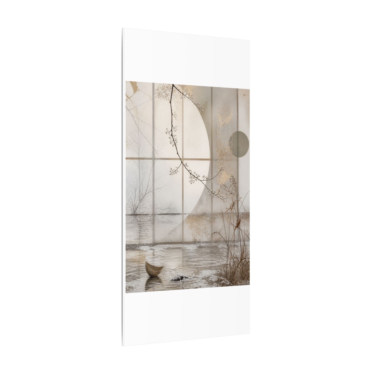 Winter Shoji Screen Japanese Pattern Canvas Art | Elegant Decor