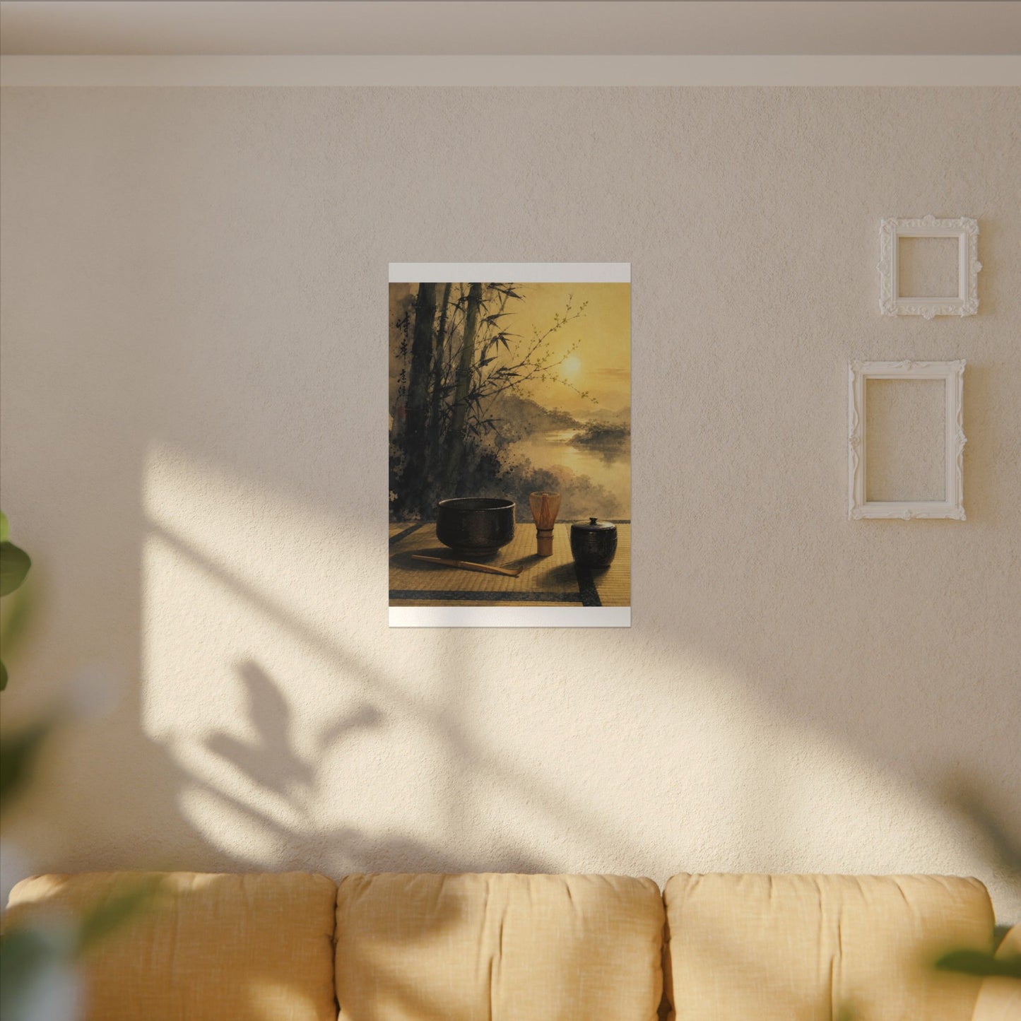 Tea Ceremony Sumi E Canvas Art | Contemplative Zen Art