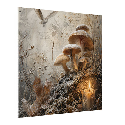 Wild Mushrooms Texture Canvas Art | Elegant Japandi Art