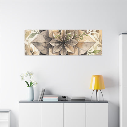 Warm Paper Fold Canvas Art - Watercolor Japandi