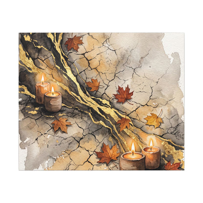 Cracked Earth Autumn Canvas Art | Japandi Warm Design