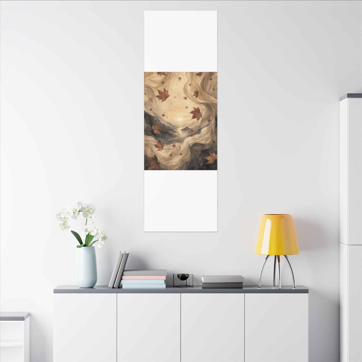Autumn Silk Drape Watercolor Canvas Art | Earthy Decor