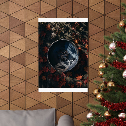 Kanso Ceramic Bowl Wall Art Print - Dark Japandi Shadow Zen