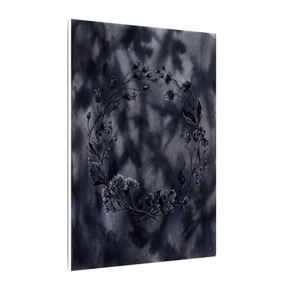 Dried Flowers Canvas Art | Winter Dark Japandi Shadow Zen Art
