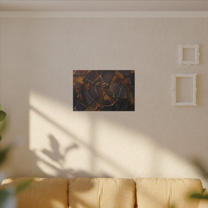 Autumn Cracked Earth Gold Repair Canvas Art | Philosophical Decor