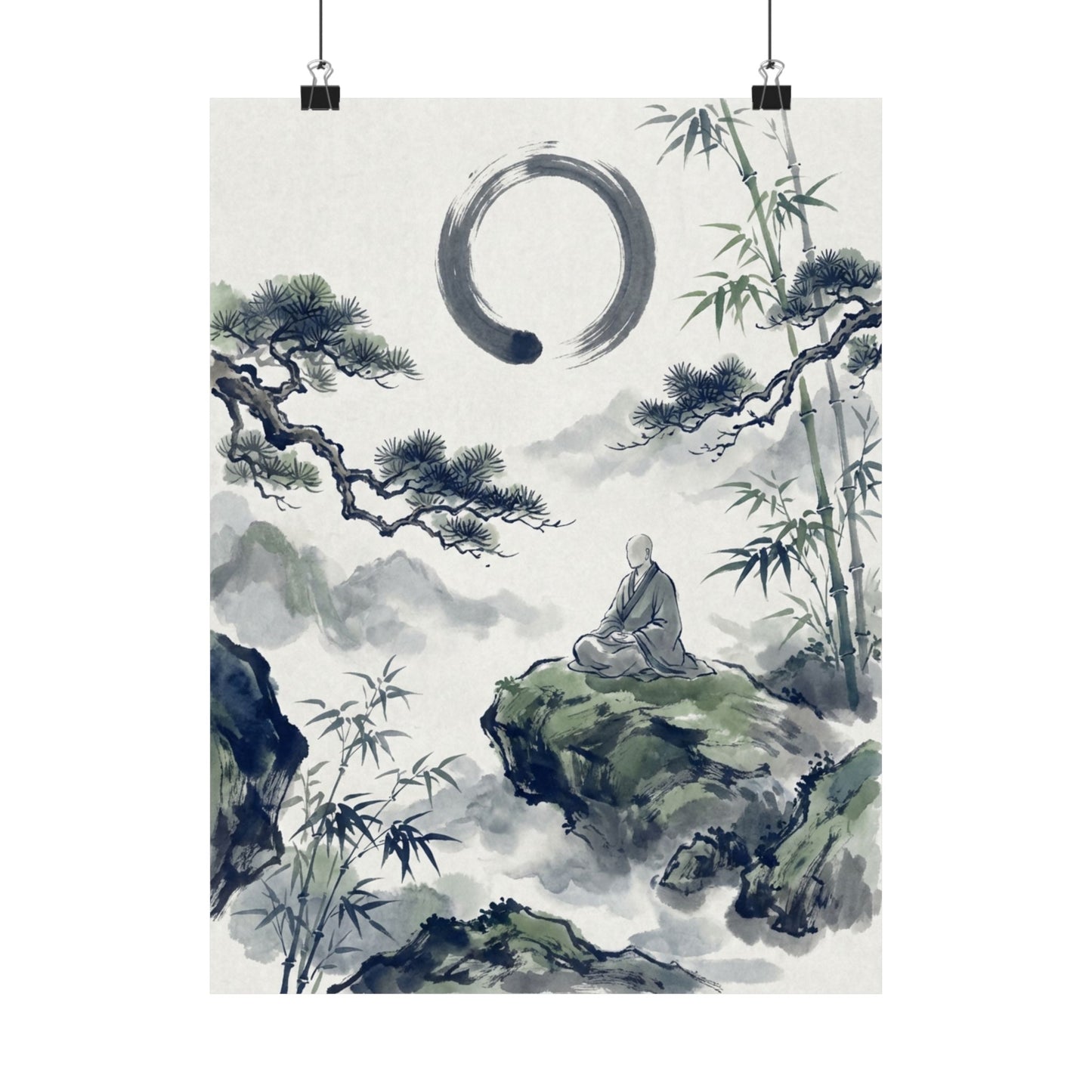 Zen Sumi-e Wall Art Print Art Print