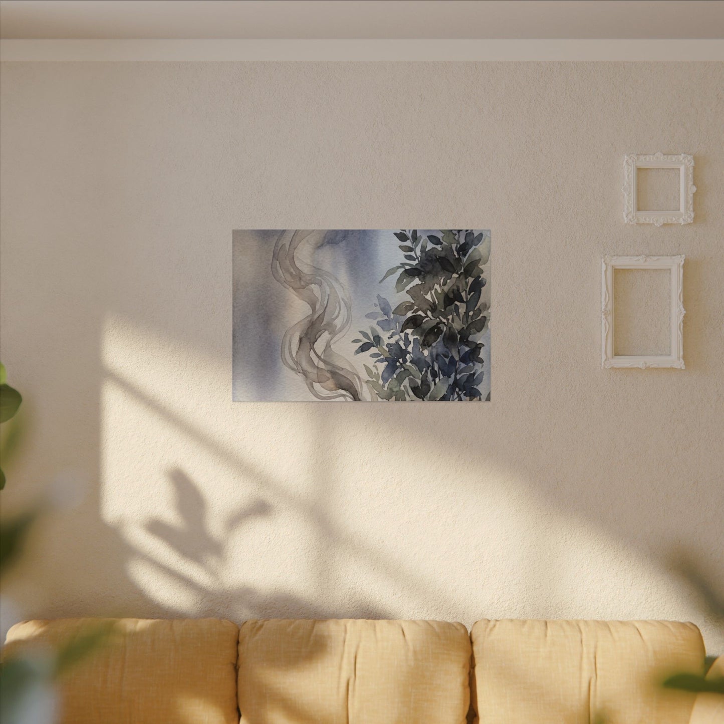 Incense Smoke Summer Canvas Art | Japandi Cozy Design