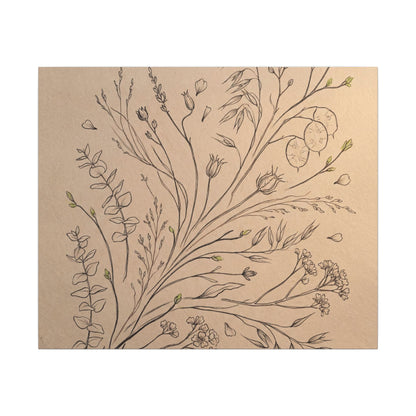 Dried Flowers Canvas Art | Spring Japandi Minimal Line Art