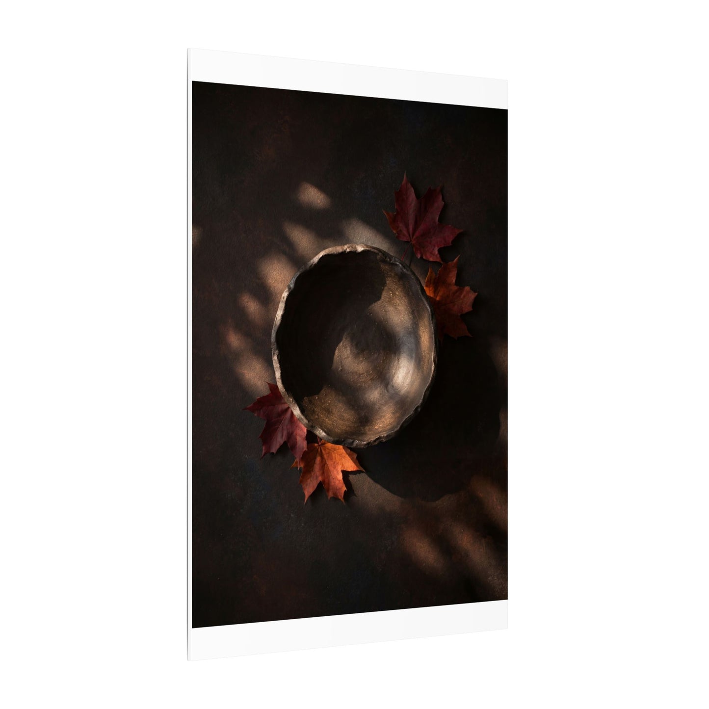 Ceramic Bowl Canvas Art | Autumn Dark Japandi Dark Texture Art