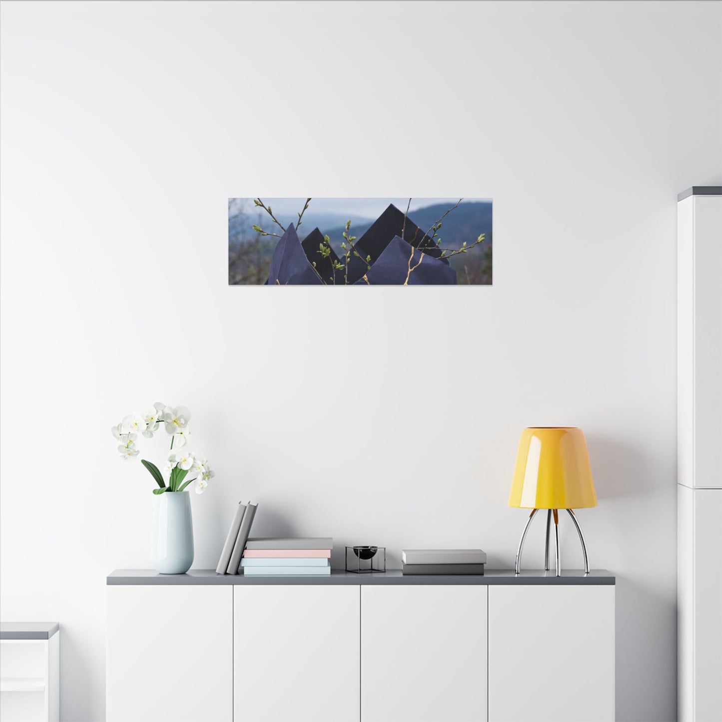 Paper Fold Canvas Art | Spring Kintsugi Gold Repair Art