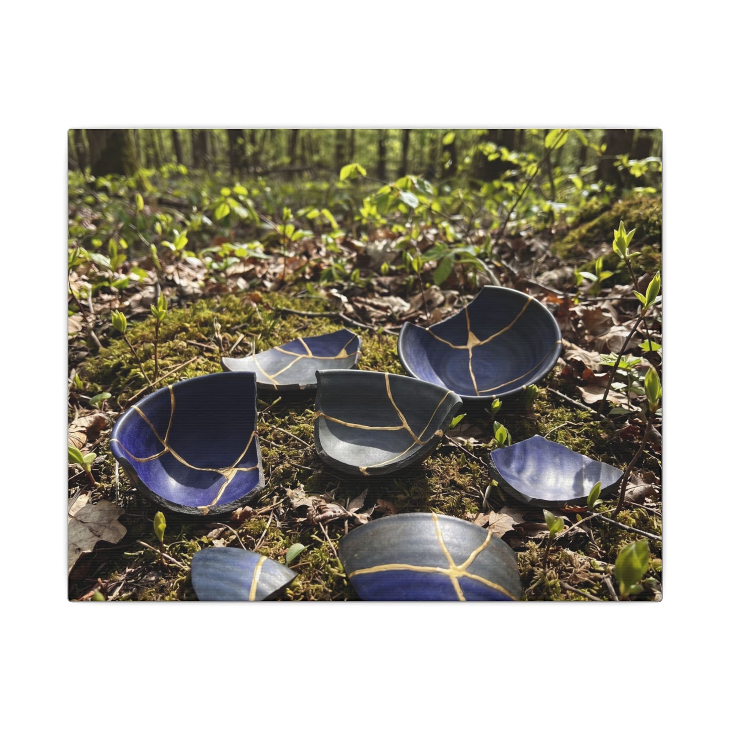 Philosophical Broken Pottery Canvas Art - Broken Beauty Kintsugi