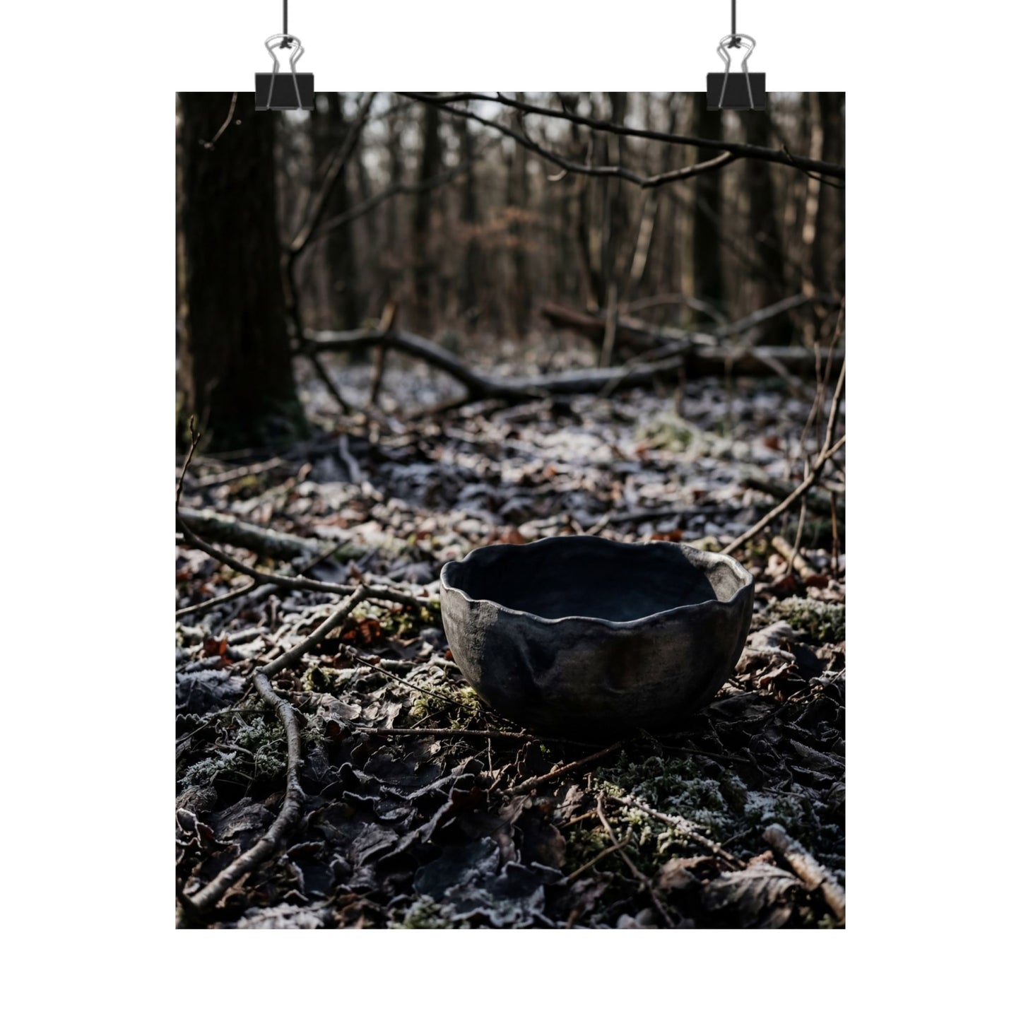 Winter Ceramic Bowl Shadow Zen Wall Art Print | Luxurious Decor Art Print