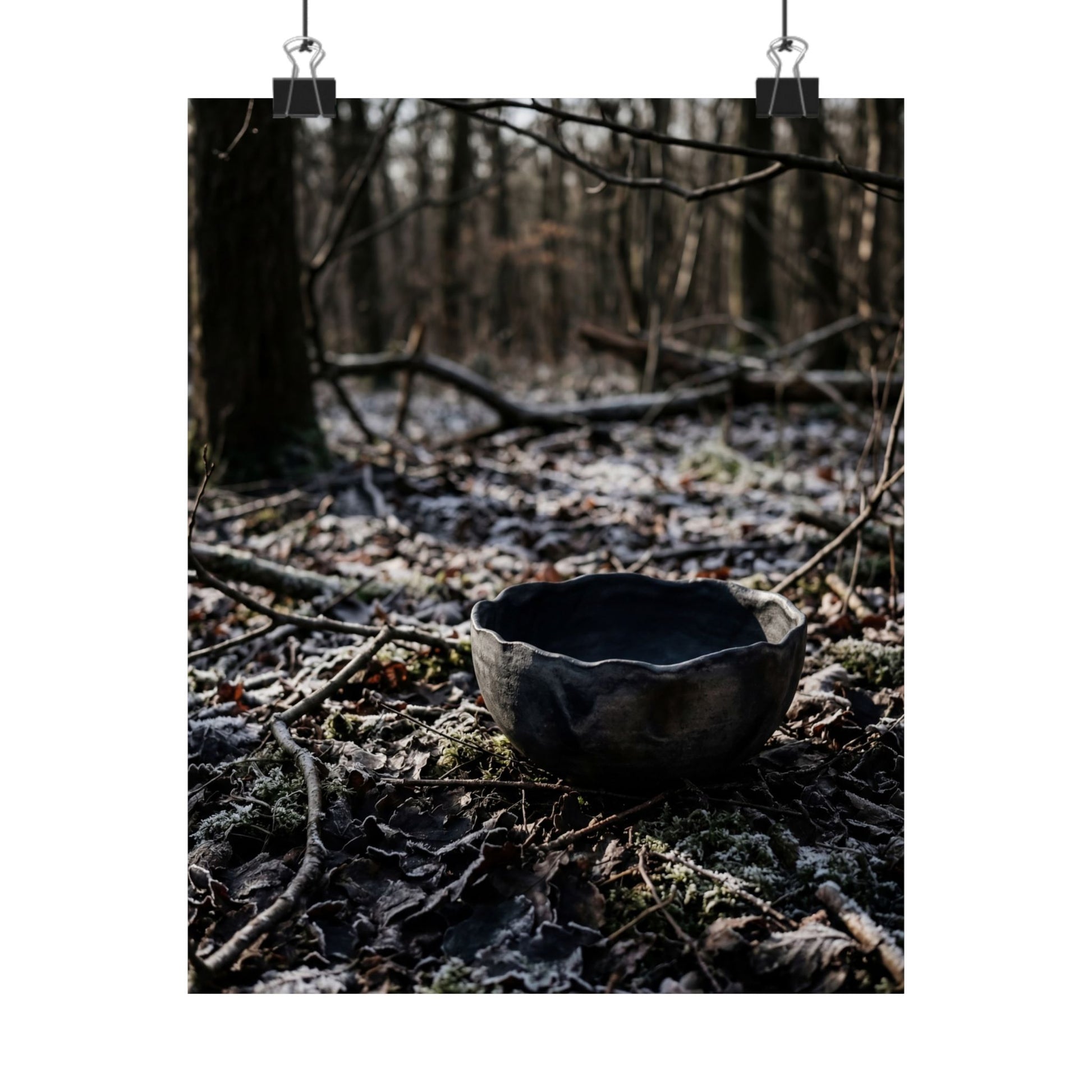 Winter Ceramic Bowl Shadow Zen Wall Art Print | Luxurious Decor Art Print